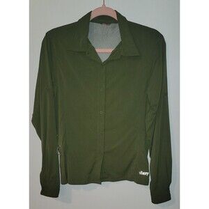 Sherpa Adventure Gear Womens M Green Ripstop Long Sleeve Button Shirt Outdoor
